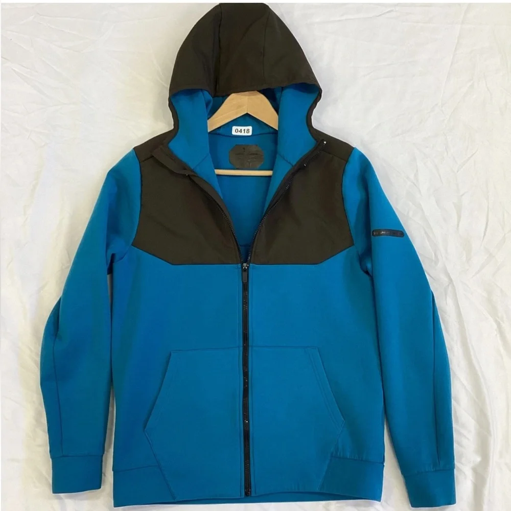 Under Armour Full-Zip Hoodie Jacket Blue Black Men’s Size Large Athletic Outdoor - Picture 1 of 8